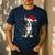 Boston Terrier Christmas Santa Hat Tree Lights Pajama Men's Casual T-Shirt Navy