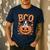 Boston Terrier Costume On Pumpkin Halloween Boston Terrier Men's Casual T-Shirt Navy