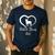 Boston Terrier Dad Cute Boston Terrier Silhouette Heart Premium Men's Casual T-Shirt Navy