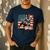 Boston Terrier Dog 4th Of July USA American Flag Patriotic Men's Casual T-Shirt Navy