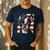 Boston Terrier Dog American Flag 4th Of July Patriotic Puppy Men's Casual T-Shirt Navy
