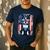 Boston Terrier Dog American USA US Flag Pets Vintage Outfit Men's Casual T-Shirt Navy