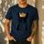 Boston Terrier Dog Wearing Crown For Men Women Girls Kids Men's Casual T-Shirt Navy