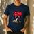 Boston Terrier Lover Heart Shape Boston Terrier Valentine Men's Casual T-Shirt Navy