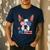 Boston Terrier Merica 4th Of July T Shirt Men Boys Dog Puppy Men's Casual T-Shirt Navy