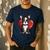 Boston Terrier Mom Dad Bostie Dog Lover Valentines Day Men's Casual T-Shirt Navy