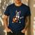 Boston Terrier Playing Guitar Boston Terrier Men's Casual T-Shirt Navy