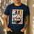 Boston Terrier Ramen Noodles Japanese Art Retro Ocean Waves Men's Casual T-Shirt Navy