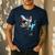 Boston Terrier Riding T-Rex Dinosaur Dog Lover Men's Casual T-Shirt Navy