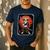 Boston Terrier Samurai Ninja Vintage Anime Japanese Ukiyo-e Men's Casual T-Shirt Navy