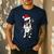Boston Terrier Santa Christmas Lights Xmas Dog Lover Men Women Kids Men's Casual T-Shirt Navy