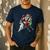 Boston Terrier Santa Claus Hat Merry Christmas Dog X-Mas Men's Casual T-Shirt Navy