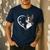 Boston Terrier Shirts For Women Girls Kids Heart Cute Men's Casual T-Shirt Navy