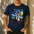 Boston Terrier Starry Night Van Gogh Art Men's Casual T-Shirt Navy
