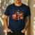 Boston Terrier Thanksgiving Leopard Pumpkins Fall Leaves Men's Casual T-Shirt Navy
