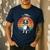Boston Terrier UFO Alien Boston Terrier Dog Mom Dad Men's Casual T-Shirt Navy