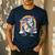 Boston Terrier Unicorn Riding Dinosaur T-Rex Girls Rainbow Men's Casual T-Shirt Navy