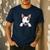 Bull Terrier Pocket Bull Terrier Peeking Out Pocket Men's Casual T-Shirt Navy
