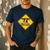 Caution Sign Boston Terrier Dog Bostie Puppy Men's Casual T-Shirt Navy