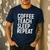 Coffee Teach Sleep Repeat Shirt Coffee Men Women Teacher Men's Casual T-Shirt Navy