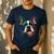 Cute Boston Terrier Puppy Dog Art Lover Unique Painting For Men Women Kids Men's Casual T-Shirt Navy