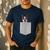 Dog In Your Pocket Boston Terrier For Men Women Girls Kids Men's Casual T-Shirt Navy