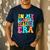 In My Glowing Teacher Era Groovy Colorful Bright Men's Casual T-Shirt Navy