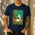 Groovy Ghost Reading Book Cat Halloween Ghost Teacher Men's Casual T-Shirt Navy