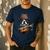Guitar Shirt Boston Terrier Dog Playing Acoustic Guitar Men's Casual T-Shirt Navy