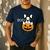 The Halloween Boston Terrier Men's Casual T-Shirt Navy