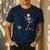 Halloween Boston Terrier And Skeleton Men's Casual T-Shirt Navy