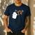 Halloween Music Note Ghost Teacher Fall Musical Instrument Men's Casual T-Shirt Navy