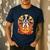 Halloween Retro Boston Terrier Men's Casual T-Shirt Navy