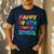 Happy 100th Day Of School Teacher Student 100 Days Tie Dye Men Women Kids Men's Casual T-Shirt Navy Happy 100th Day Of School Teacher Student 100 Days Tie Dye Men Women Kids Men's Casual T-Shirt Navy