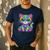Happy Dot Day Colorful Polka Dot Cat Kitten Teachers Kids Men's Casual T-Shirt Navy Happy Dot Day Colorful Polka Dot Cat Kitten Teachers Kids Men's Casual T-Shirt Navy
