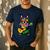 Hawaiian Boston Terrier & Pineapple Ukulele Summer Vacation Men's Casual T-Shirt Navy