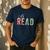 Let's Read Book Nerd Reading Book Lover Librarian Teacher Men's Casual T-Shirt Navy