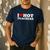 I Love Hot Teachers Men's Casual T-Shirt Navy