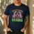 Math Teacher Love Brain Heart Skeleton Hand Zombie Halloween Men's Casual T-Shirt Navy