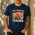 One Thankful Teacher Turkey Thanksgiving Teaching Men's Casual T-Shirt Navy One Thankful Teacher Turkey Thanksgiving Teaching Men's Casual T-Shirt Navy