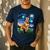 Red Heeler Starry Night Cattle Dog Colorful Art By Aja For Men Women Girls Kids Men's Casual T-Shirt Navy