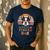 Retro Boston Terrier Dad Men's Casual T-Shirt Navy