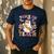 Retro Floral Ghost Trick Or Teach Groovy Teacher Halloween Men's Casual T-Shirt Navy