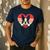 Retro Heart Boston Terrier Dog Vintage Valentine Men's Casual T-Shirt Navy