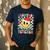 Santas Favorite Teacher Retro Groovy Smile Face Christmas Men's Casual T-Shirt Navy Santas Favorite Teacher Retro Groovy Smile Face Christmas Men's Casual T-Shirt Navy