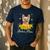 Sunflower Yorkie Mom Dog Lover Men's Casual T-Shirt Navy