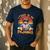 I Teach In My Pajamas Teacher Sunset Bear Retro Men's Casual T-Shirt Navy