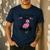 This Teacher Loves Her Flock Cute Flamingo Teacher Men's Casual T-Shirt Navy
