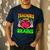 Teacher Teachers Love Brains Skeleton Hand Heart Halloween Men's Casual T-Shirt Navy