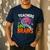 Teachers Love Brains Halloween 2025 Skeleton Costume Men's Casual T-Shirt Navy